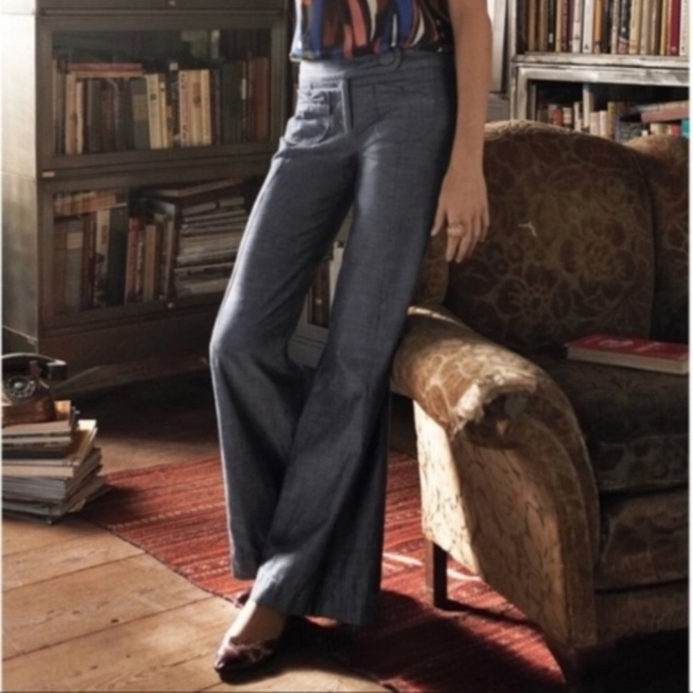 Anthropologie Elevenses Fraktur Wide Leg Trousers